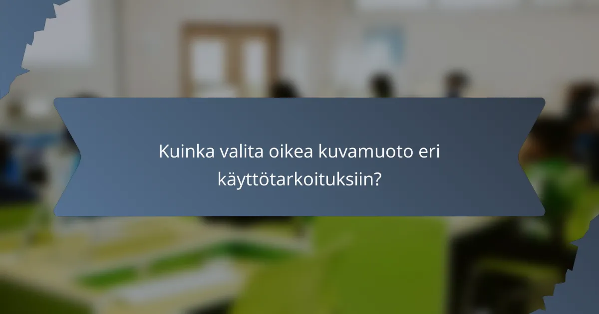 Kuinka valita oikea kuvamuoto eri käyttötarkoituksiin?