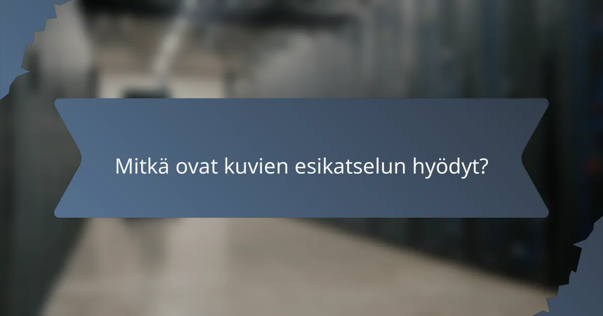 Mitkä ovat kuvien esikatselun hyödyt?