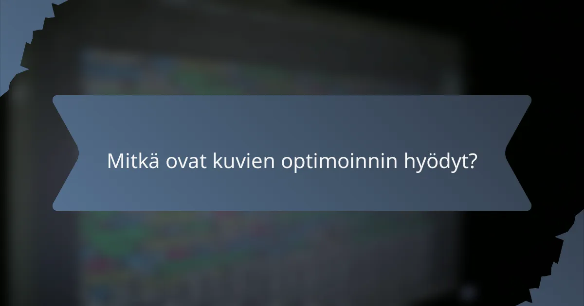 Mitkä ovat kuvien optimoinnin hyödyt?
