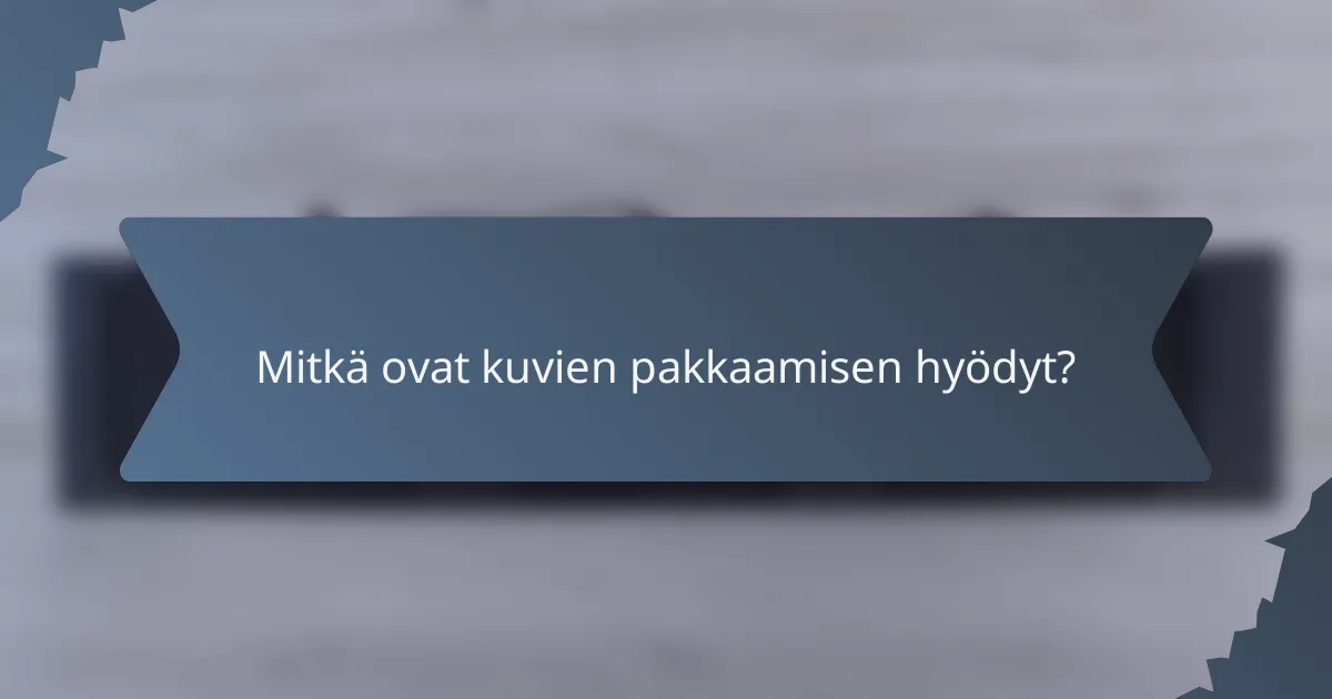 Mitkä ovat kuvien pakkaamisen hyödyt?