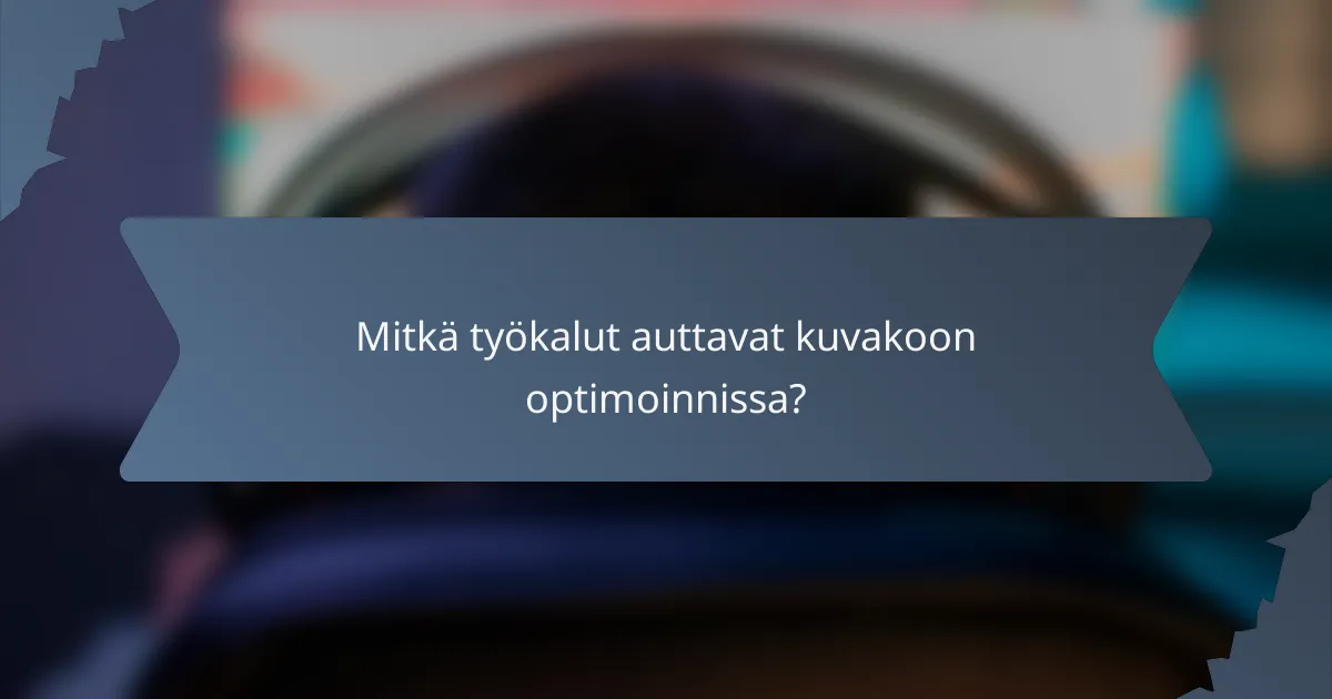 Mitkä työkalut auttavat kuvakoon optimoinnissa?