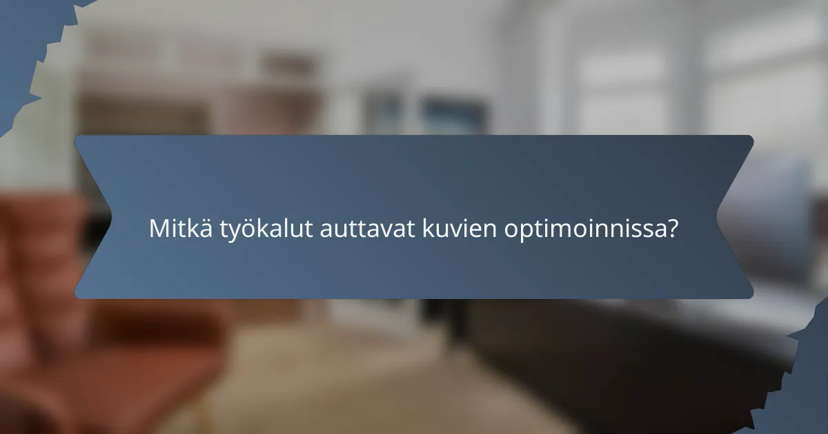 Mitkä työkalut auttavat kuvien optimoinnissa?